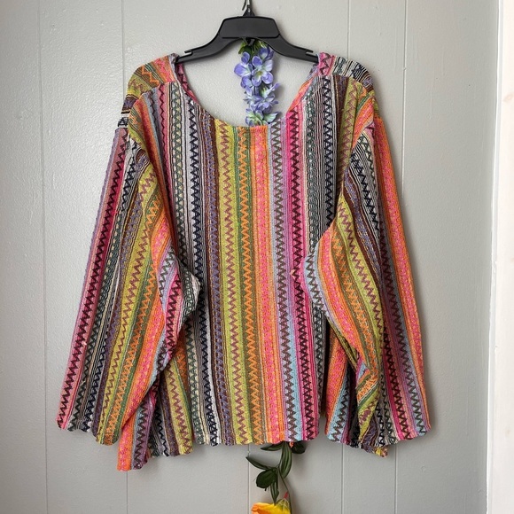 CM Shapes Multicolor Knit Light Cardigan Women Size 5X - Picture 2 of 5